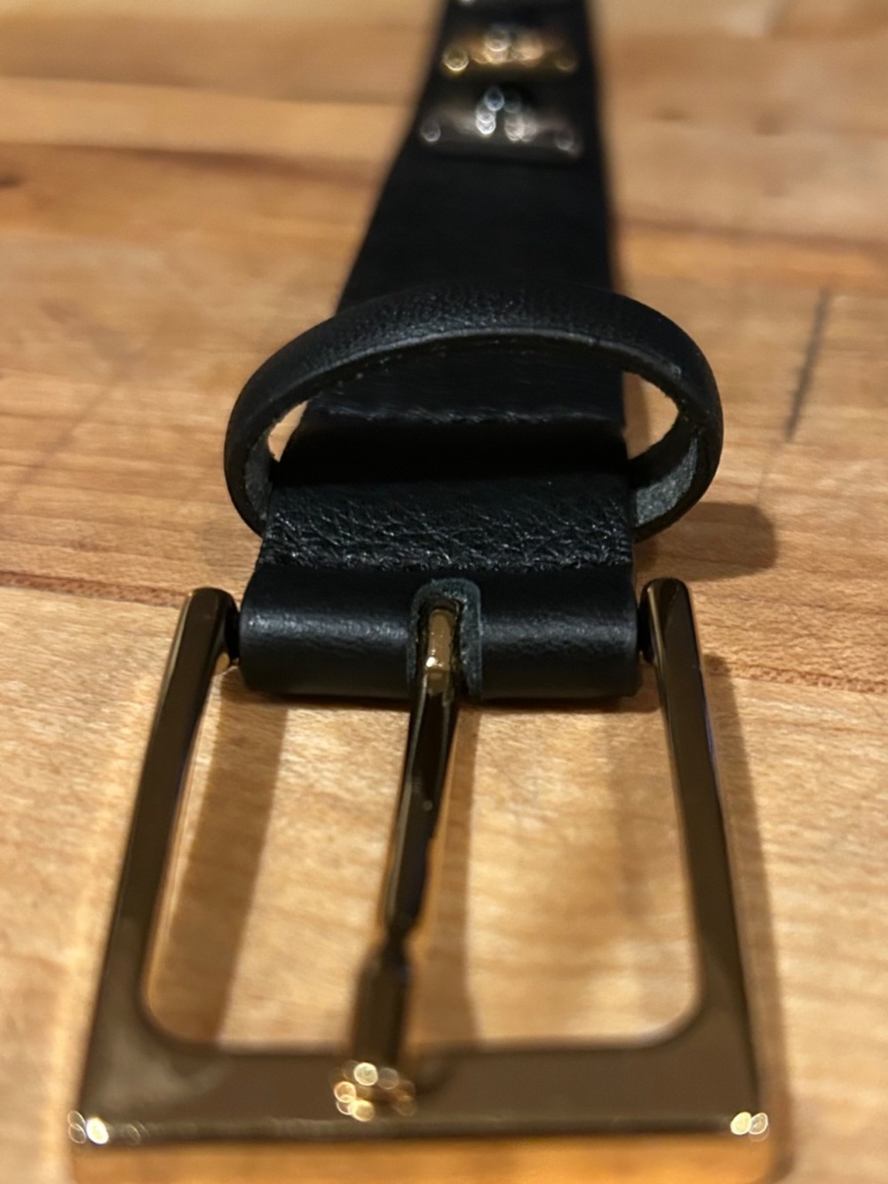 Aureum Collective Black Leather Belt with two tone hardware - Picture 10 of 10